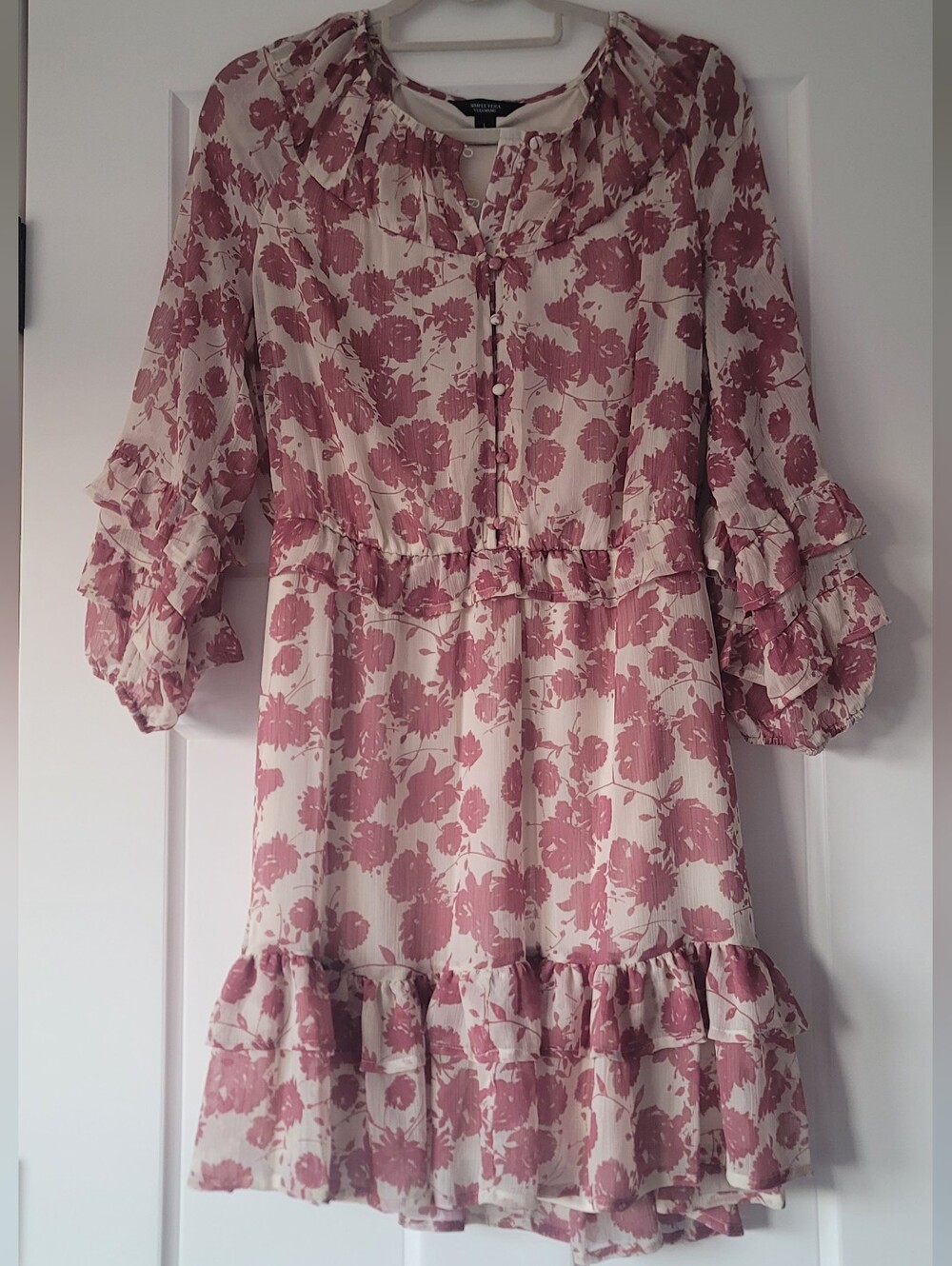 Ruffled Floral Midi Dress- Simply Vera By Vera Wang